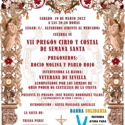 Cartel del VII Pregón de Cirio y Costal. (Fuente: Twitter @cirioycostalweb)