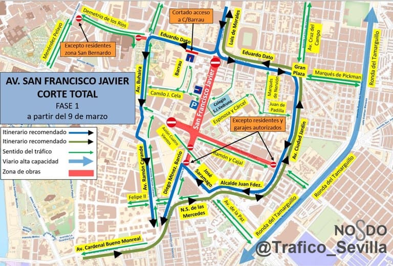 Plan especial de tráfico con motivo de las obras de ampliación del tranvía