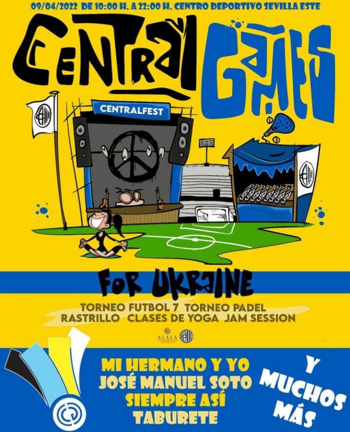 Cartel del evento solidario Central Games for Ukraine, organizado por el Club Atlético Central. (Fuente: catleticocentral)
