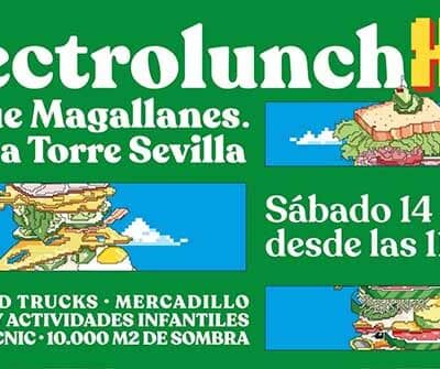Cartel oficial del Festival ElectroLunch XXL, que se celebrará este sábado 14 de mayo en Sevilla. (Fuente: ElectroLunch).
